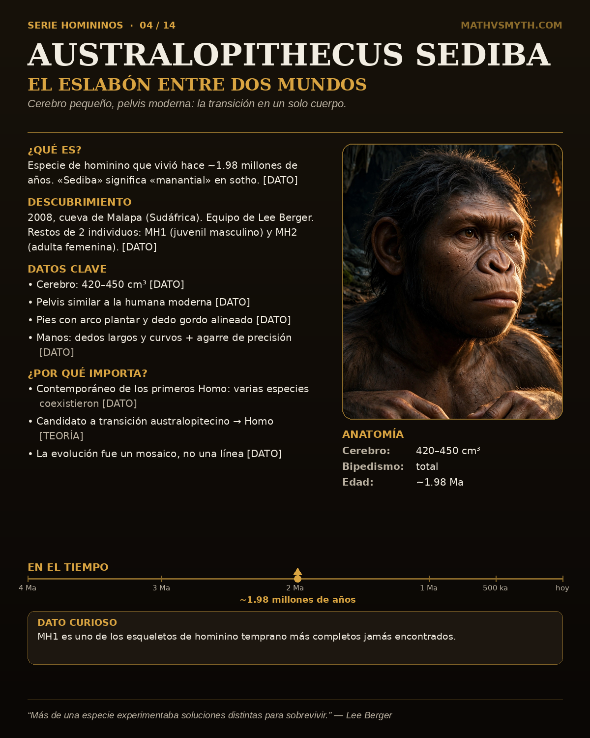 AUSTRALOPITHECUS SEDIBA — El eslabón entre dos mundos